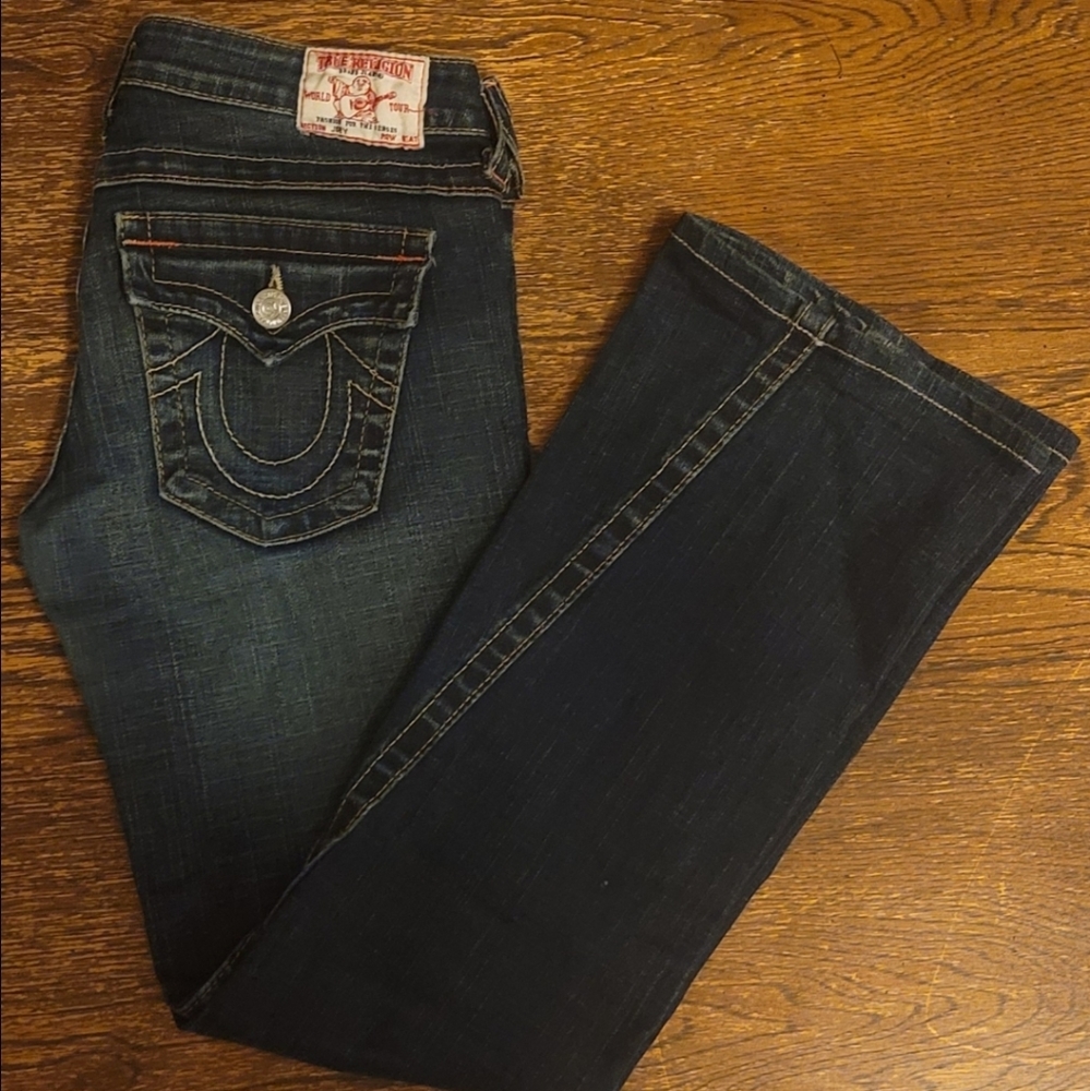 True Religion Flare Twisted Seam Jeans